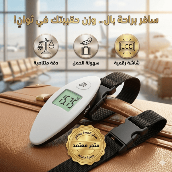 Pèse-bagage électronique portable avec écran LCD rétroéclairé et sangle robuste pour peser les valises avant le voyage, disponible en Tunisie