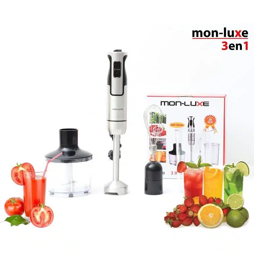 Mon-Luxe 3 en 1 Mixeur Plongeant-Batteur 800 Watts Mixeur plongeant-batteur 800W Mon-Luxe HK Boutique, Tunisie, Prix en Tunisie inclus.