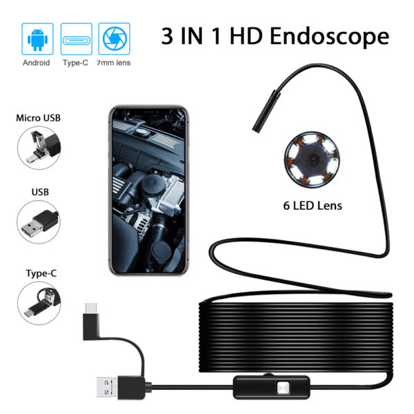 Camera filaire Endoscope 3.5m avec LED