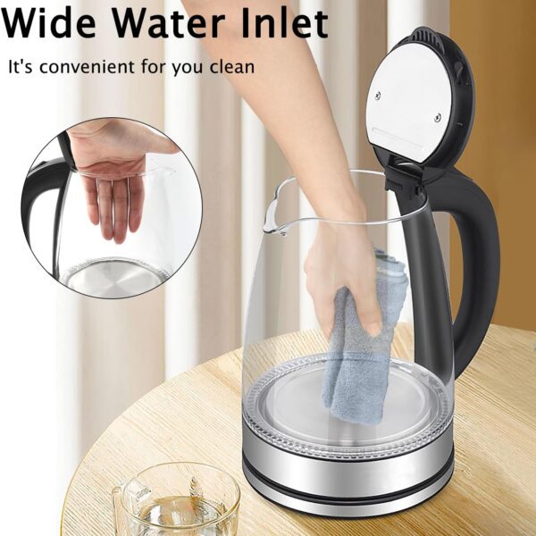 Bouilloire électrique en verre noir 1.8L